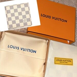 Louis Vuitton White Checkered Wallet